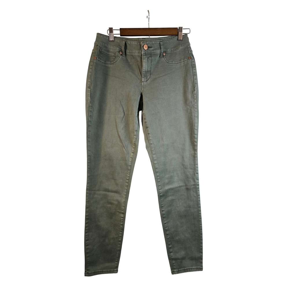 Maurices Women Olive Green Skinny Pants Mid Rise Stretch M-R H0419
